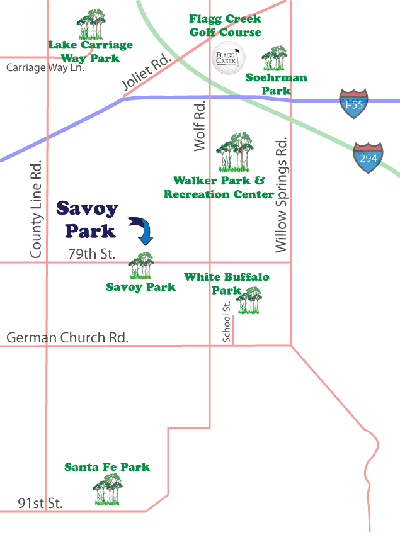 map of Pleasant Dale parks